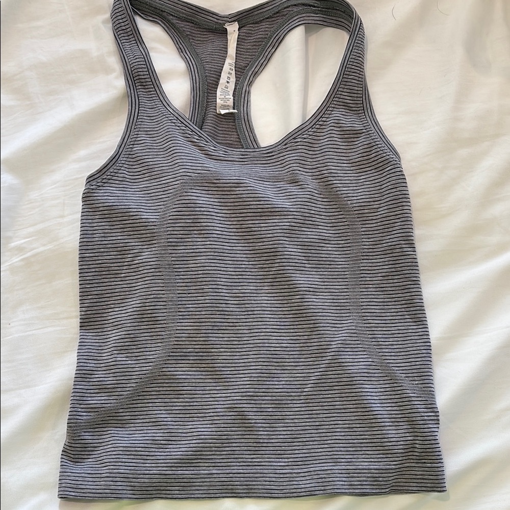 EUC lululemon Striped Gray Tank Top